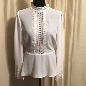 Feminine white peplum top
